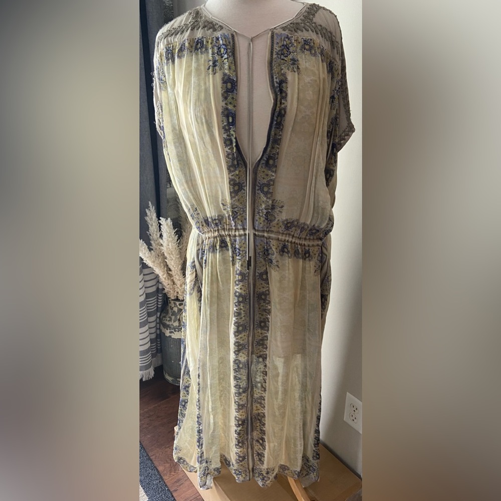 Boho Maxi dress, beautiful vintage floral print.